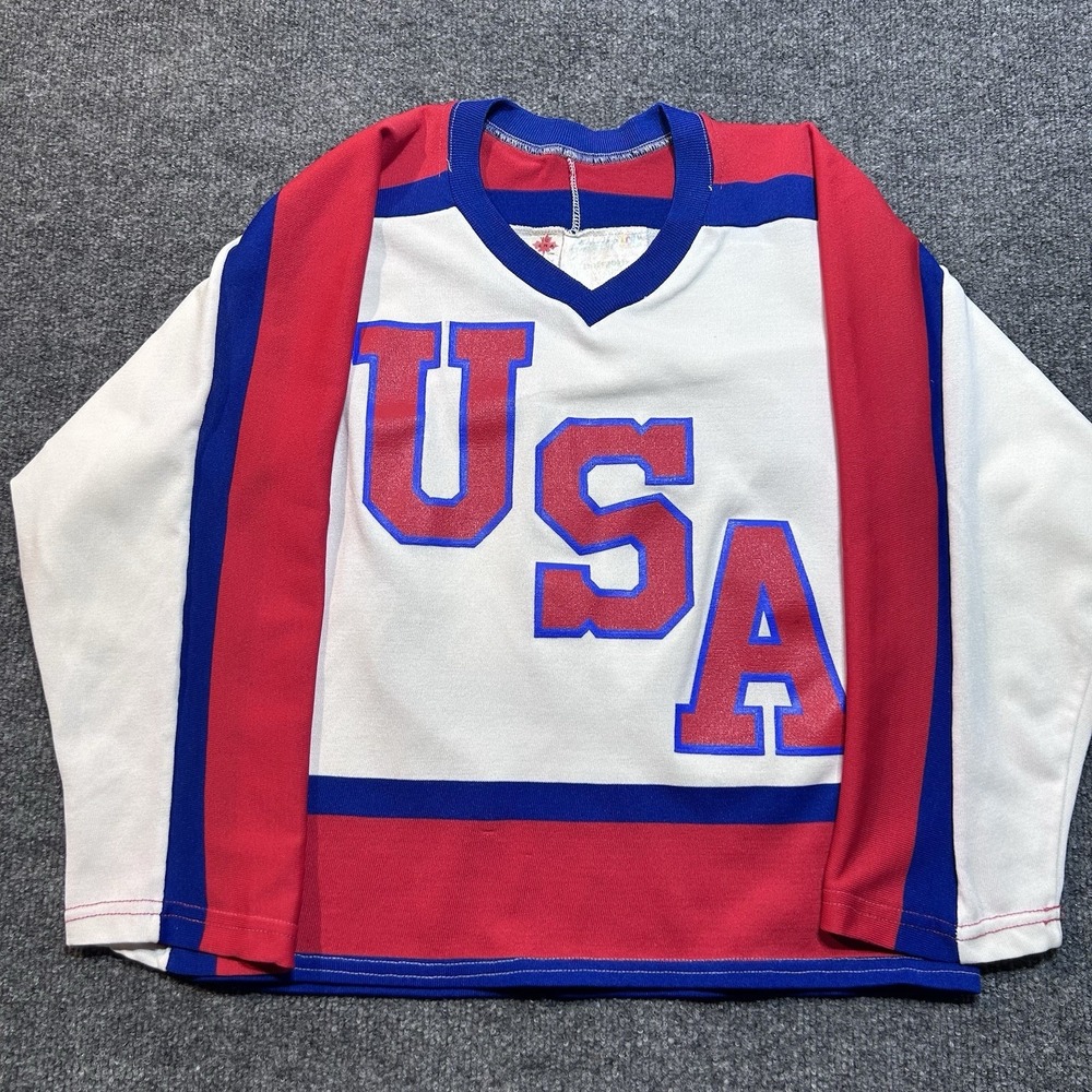 Vtg Cooper 1980 USA Hockey Jersey Miracle on Ice Youth XS